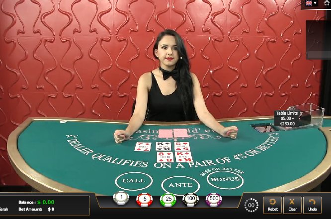 Live Dealer Casino Holdem - $10 No Deposit Casino Bonus